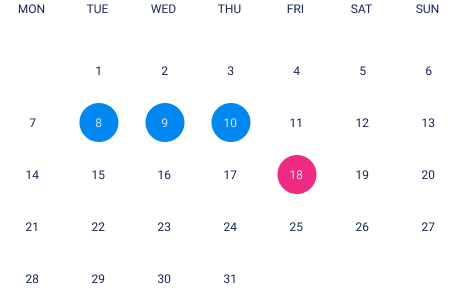 Calendar widget with multiple appointments