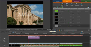 Captura de pantalla del programa Adobe Premiere Elements